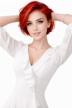 Bianca Flare White Mini Dress Elegant Ruffled V-Neck