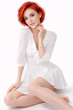 Bianca Flare White Mini Dress Elegant Ruffled V-Neck