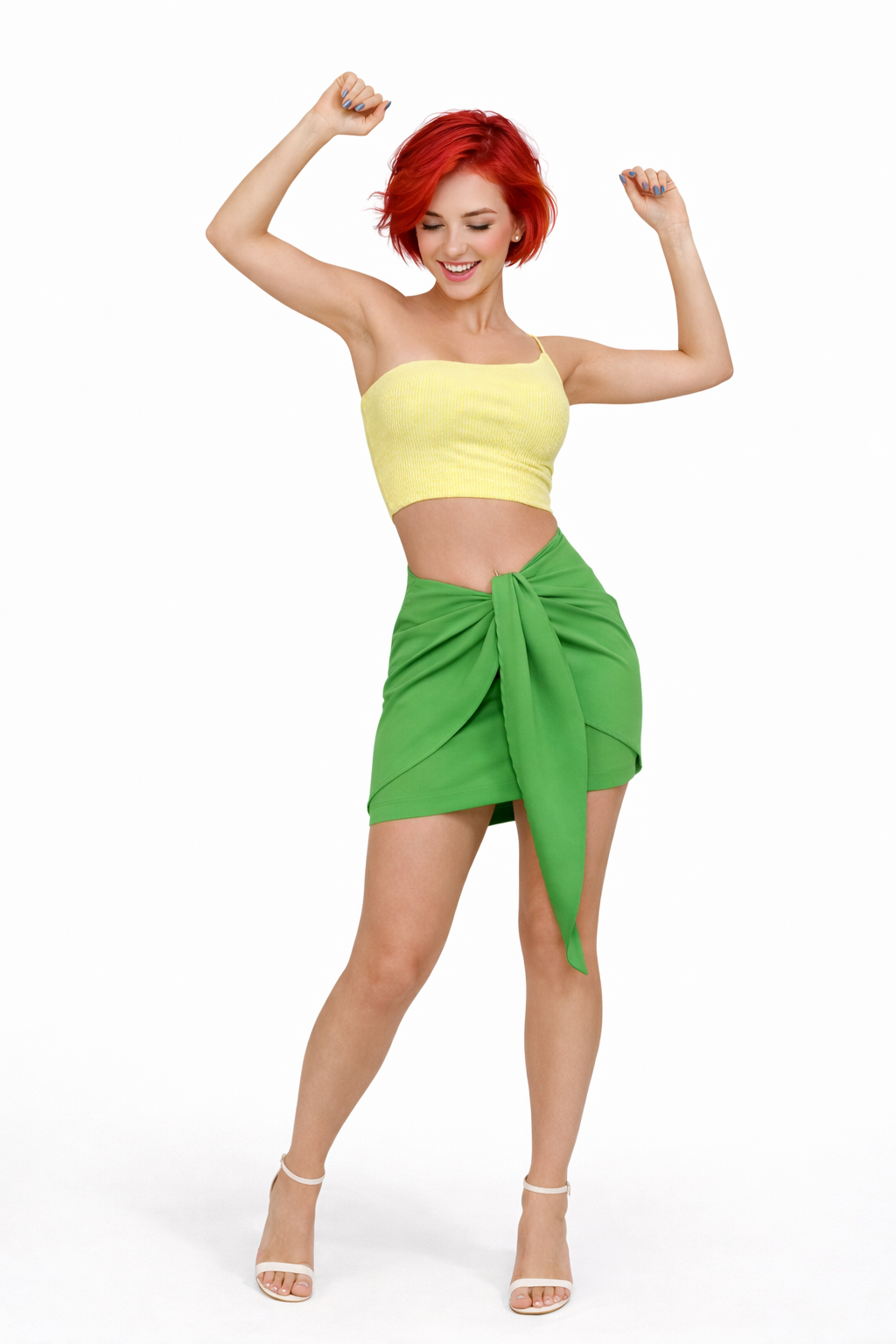 FLORENZA Elegant Two-Piece Set Chic Crop Top & Wrap Skirt