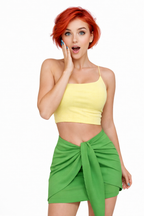 FLORENZA Elegant Two-Piece Set Chic Crop Top & Wrap Skirt