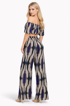 Amara Lys Off-Shoulder Crop Top & Wide-Leg Pants Co-ord Set