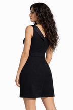 Fiordella Black Asymmetric Cut-Out Mini Dress