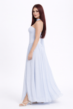 Castelar V Strapless Chiffon Occasion Dress Elegant Structured Bodice with Flowing Skirt