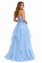 Bellavina Gown Elegant Strapless Layered Chiffon Occasion Dress