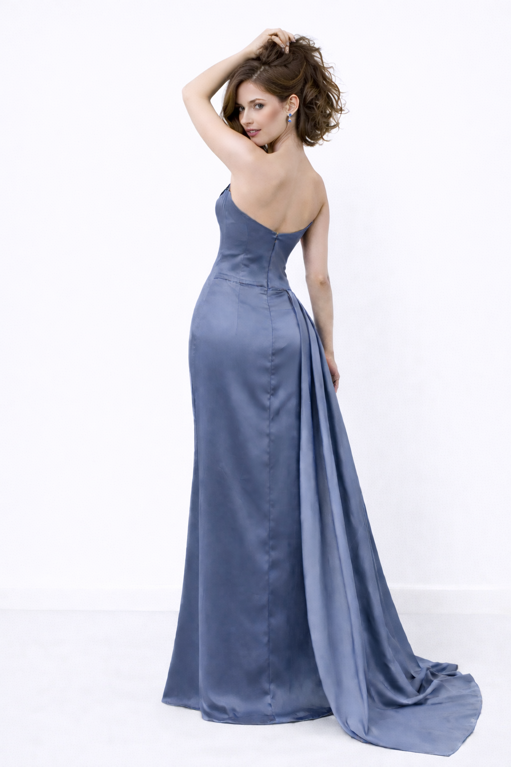 Isabella’s Midnight Serenade: Strapless Rushed Evening Dress