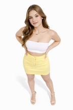Soléa Blazer & Mini Skirt Set with White Bandeau Top Chic Summer Power Outfit