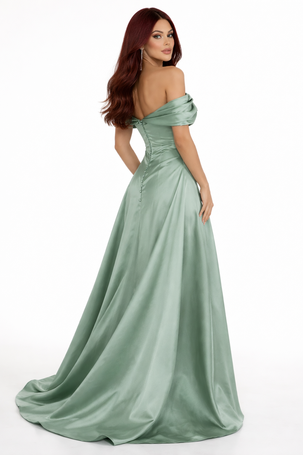 Venesia Luxury Satin Evening Dress with Corset Silhouette