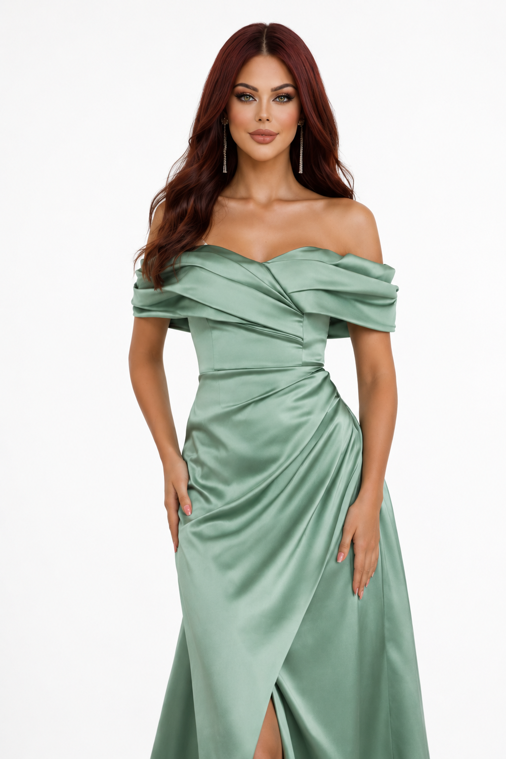 Venesia Luxury Satin Evening Dress with Corset Silhouette