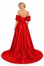 Lunéa Satin Crystal Strap Evening Dress