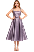 Nerolina Satin Midi Evening Dress