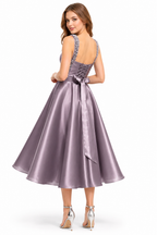 Nerolina Satin Midi Evening Dress