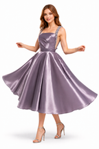 Nerolina Satin Midi Evening Dress
