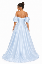 Serelune Off Shoulder Satin Evening Gown