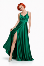 Classico Myst Emerald Satin Gown