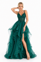 Verlisse Emerald Couture Gown – Luxury Layered Tulle Evening Dress by Danalucy