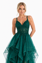 Verlisse Emerald Couture Gown – Luxury Layered Tulle Evening Dress by Danalucy