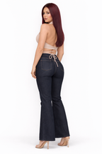 Vyra Halter Neck Blazer Crop Top with Wraparound Waist Tie
