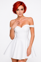 Opera Off-Shoulder Simple Prom Mini Dress