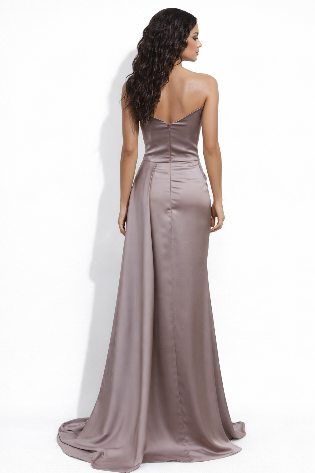Elettra Silk Draped Evening Dress
