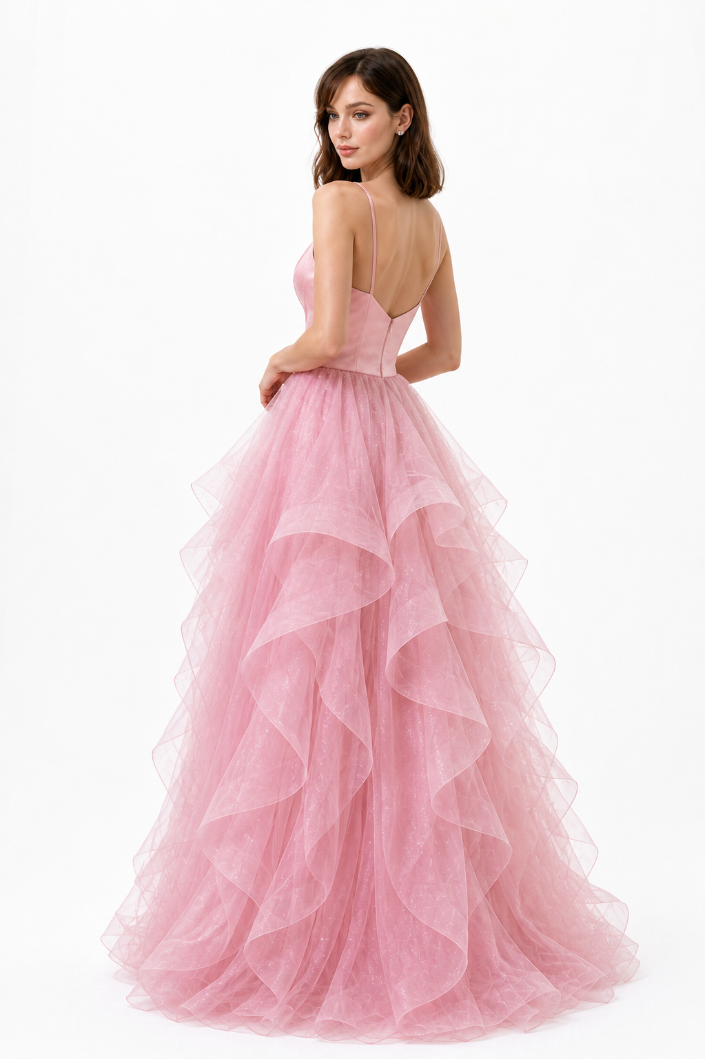Valentina Luz Pink Satin & Tulle Original Couture Dress