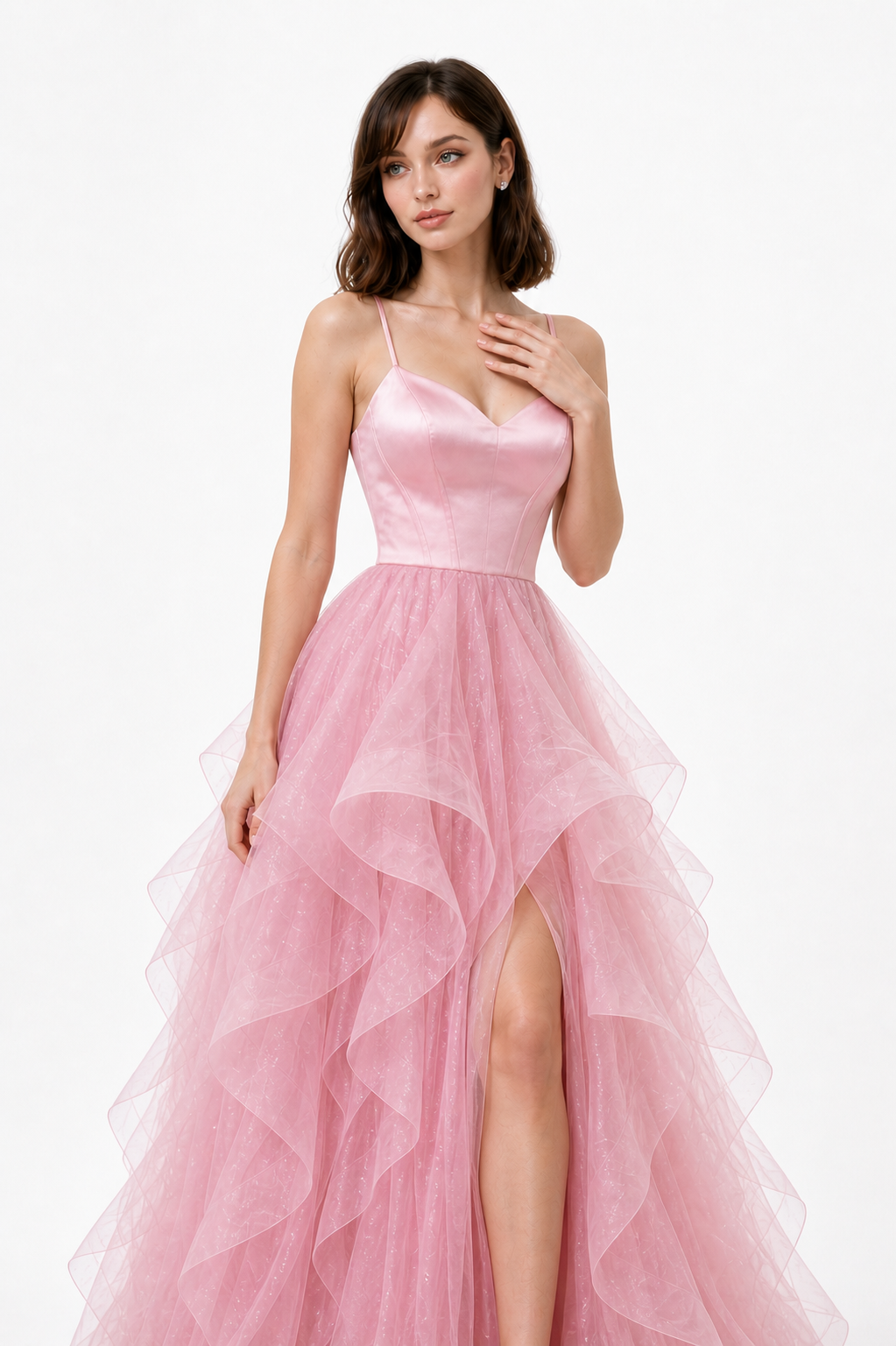 Valentina Luz Pink Satin & Tulle Original Couture Dress