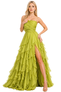 Reina Lima Strapless Ruffle Evening Gown Elegant Prom & Luxury Occasion Dress by Danalucy