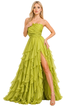 Reina Lima Strapless Ruffle Evening Gown Elegant Prom & Luxury Occasion Dress by Danalucy