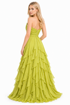 Reina Lima Strapless Ruffle Evening Gown Elegant Prom & Luxury Occasion Dress by Danalucy