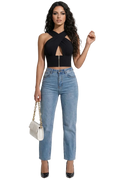 XTECK Ribbed Halter Top