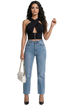 XTECK Ribbed Halter Top
