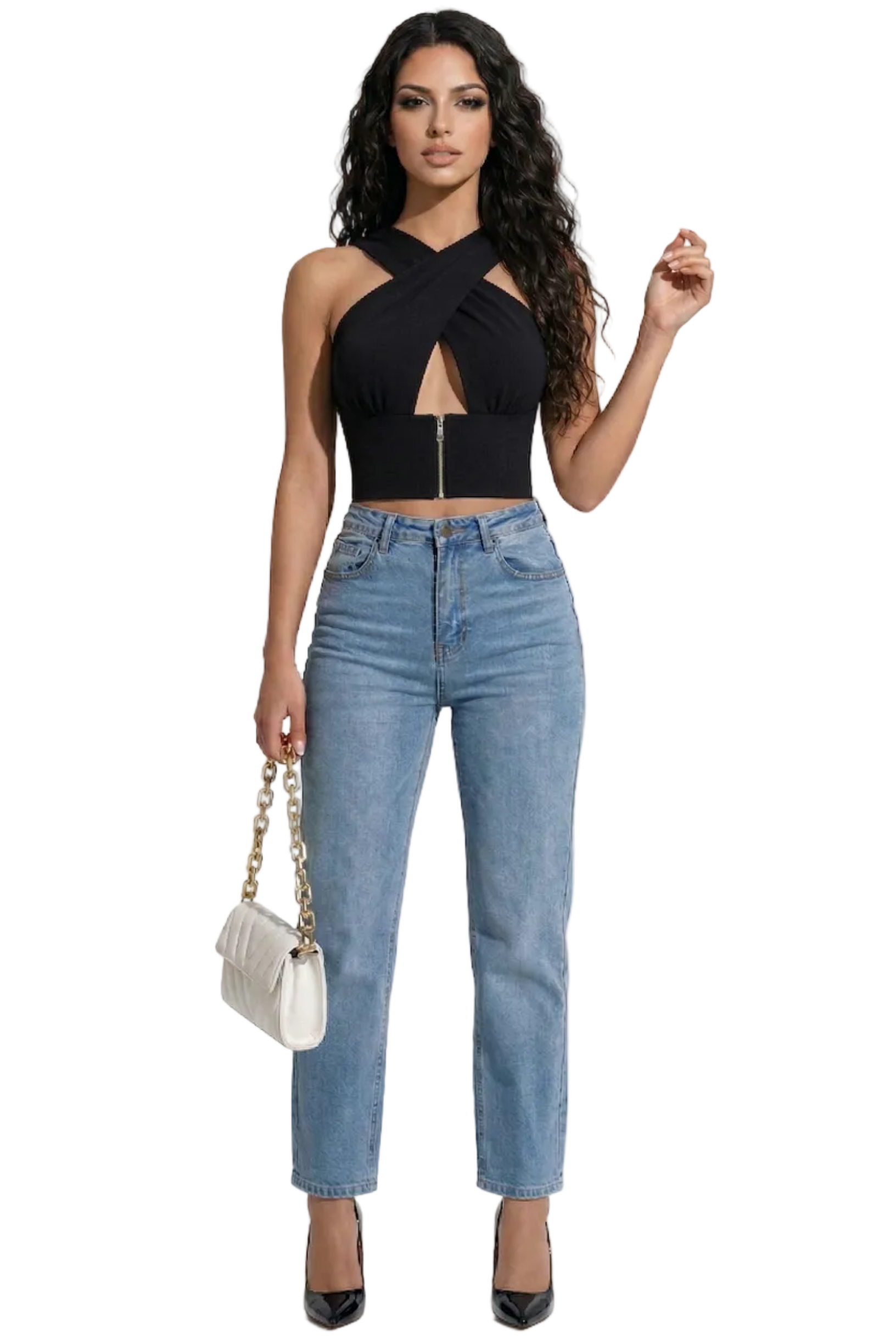 XTECK Ribbed Halter Top